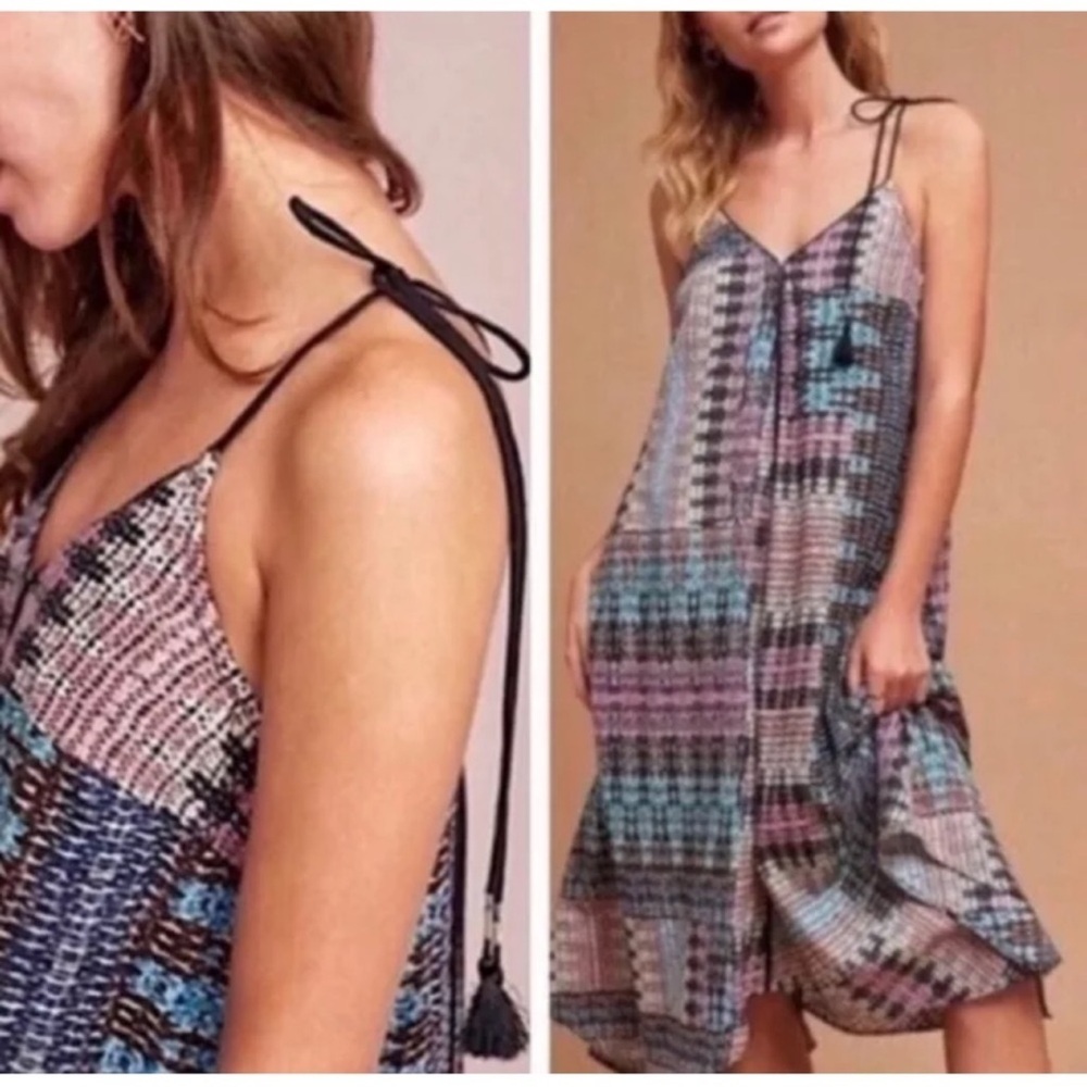 Anthropologie Akemi + Kin Riviera Tasseled Boho Midi Dress - Multicolor - Medium